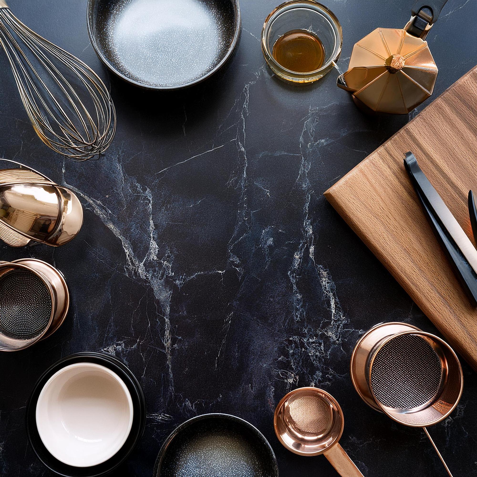 Workshop table with ingredients and elegant tools